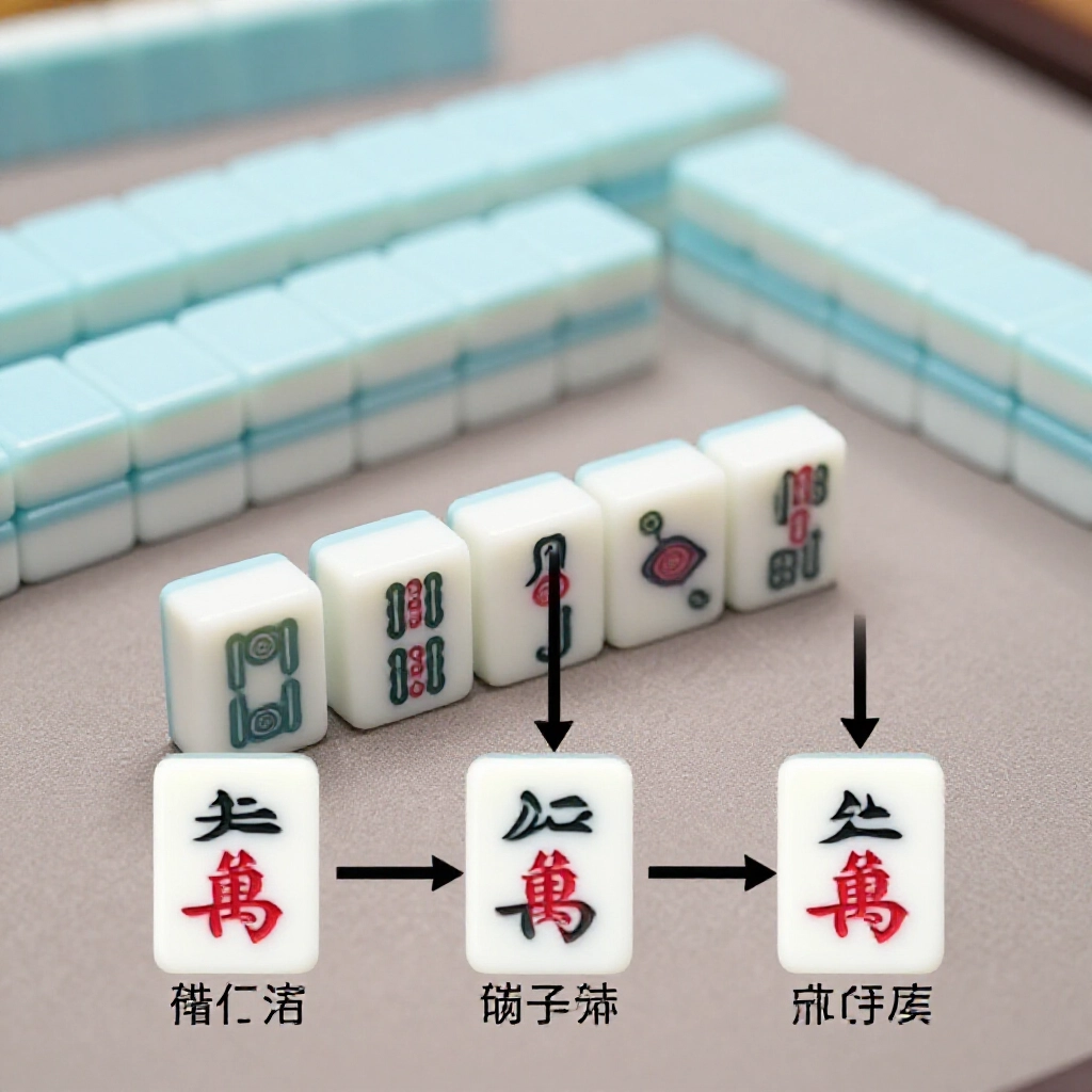 麻將牌近拍展示三暗刻對子與自摸贏牌,疊加門清台數圖解,簡潔風格說明一摸三邏輯