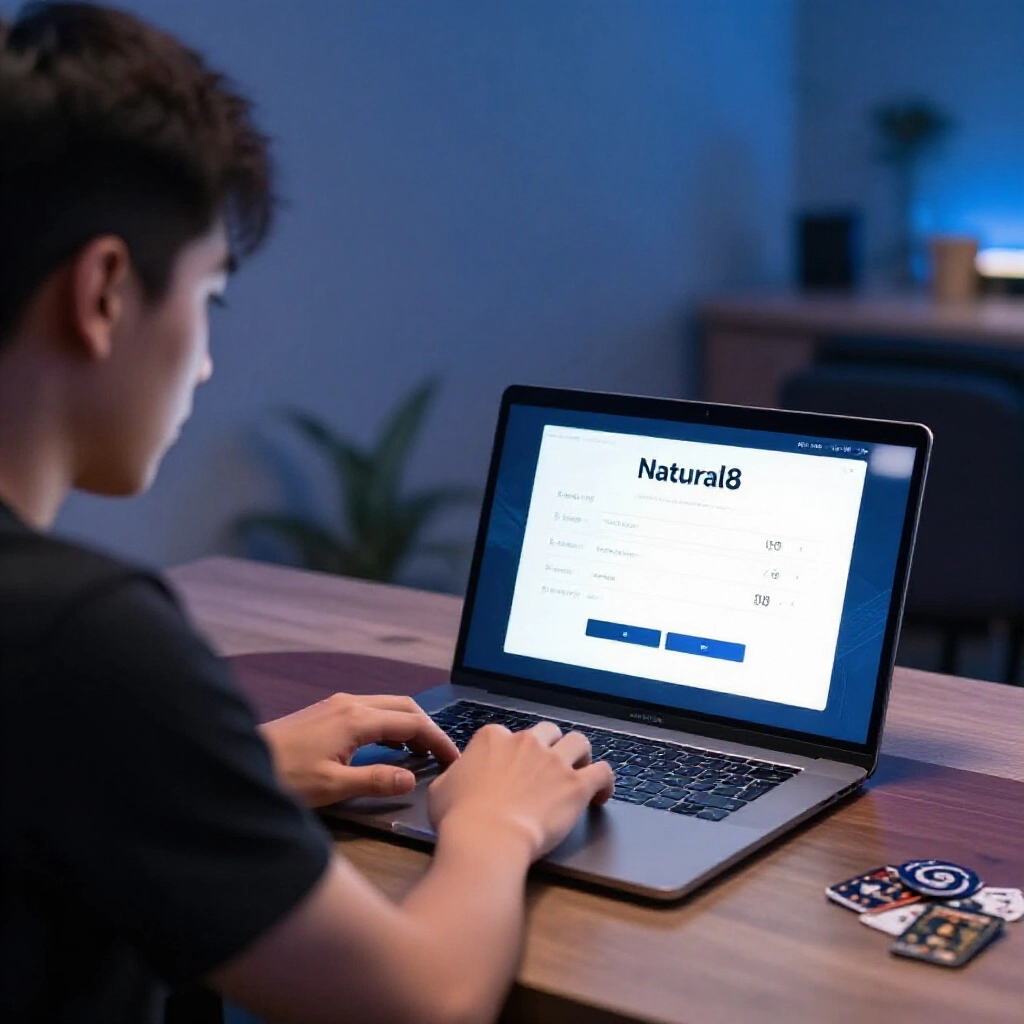 台灣撲克玩家專注盯著 Natural8 出金畫面，桌上顯示 USD 和 USDT 資產準備轉移