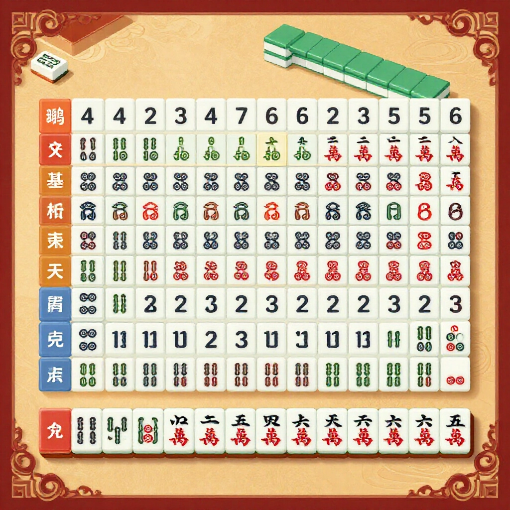 Detailed illustration of mahjong score chart displaying Peng Peng Hu base 4 points plus combinations like three concealed triplets adding 2 for 6 total four concealed for 10 and five for 13 with colorful icons on traditional table backdrop