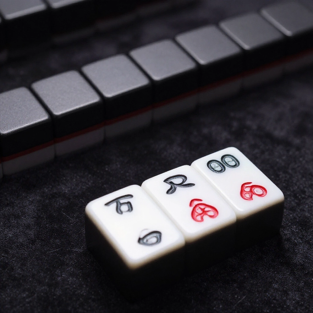 Close up of black pai gow tiles arranged in supreme supreme pair with six dot and three dot cards highlighted on dark velvet surface dramatic lighting emphasizing hierarchy