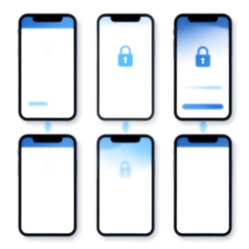 手機 App 從使用者註冊、KYC 驗證到加密貨幣提款的步驟介面,顯示安全鎖圖示與順暢流程